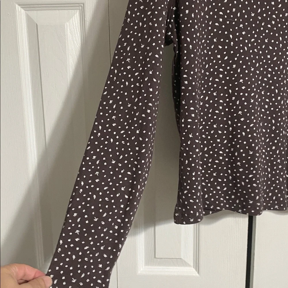 Pink Republic cotton blend brown & white floral knit tee shirt top size XL - Picture 4 of 9